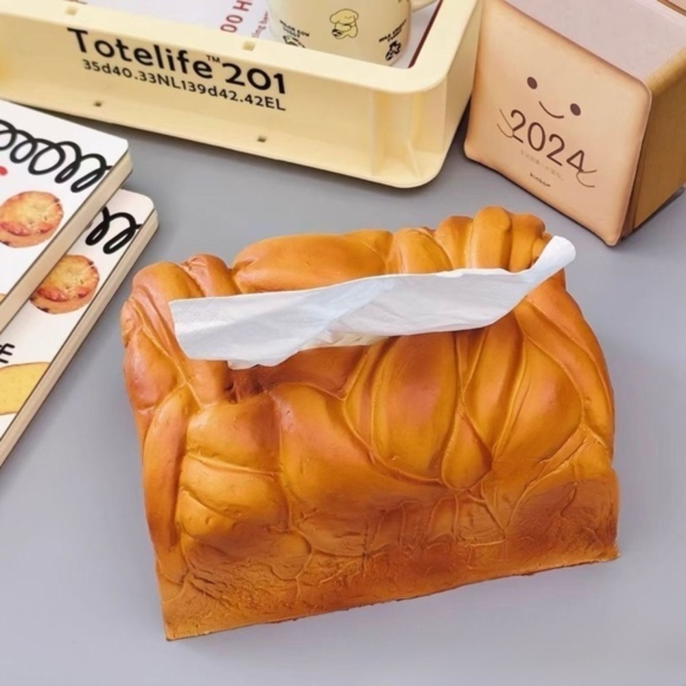 Cozy Bread Loaf Tissue‎ Box Cover Looks Like Freshly Baked Toast Cute Home Decor